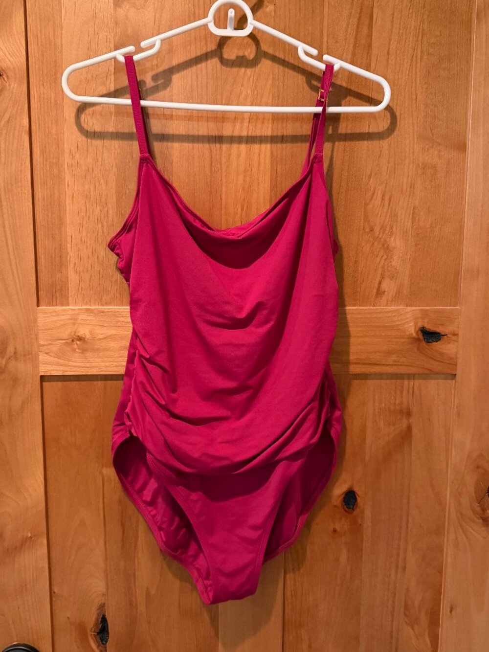 La Blanca Pink Draped One Piece Swimsuit Size 14